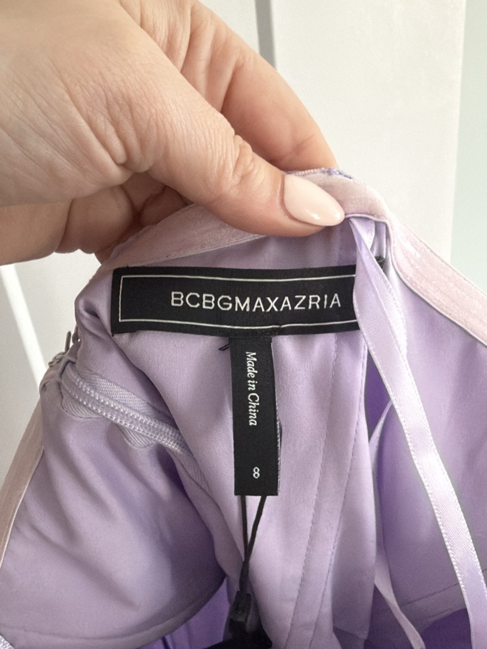 NWT BCBGMaxAzria Pleaded Gown Fresia “Lavender” Color Size 8 - Picture 6 of 8